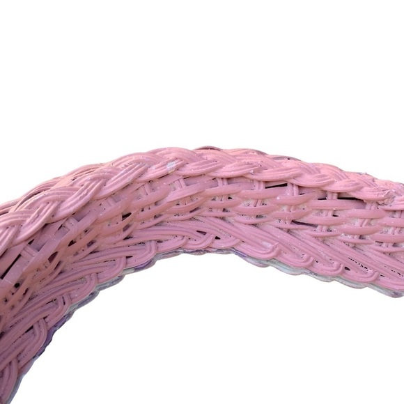 Vintage Cottagecore Wicker Rattan Oval Wall Hanging Mirror - Picture 4 of 12